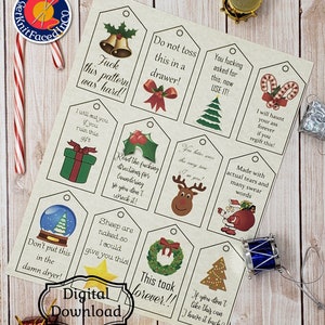 Weihnachtshandwerk doppelseitiger Geschenkanhänger - nur PDF-Datei - sofortiger Download - stricken häkeln Geschenk Etikett