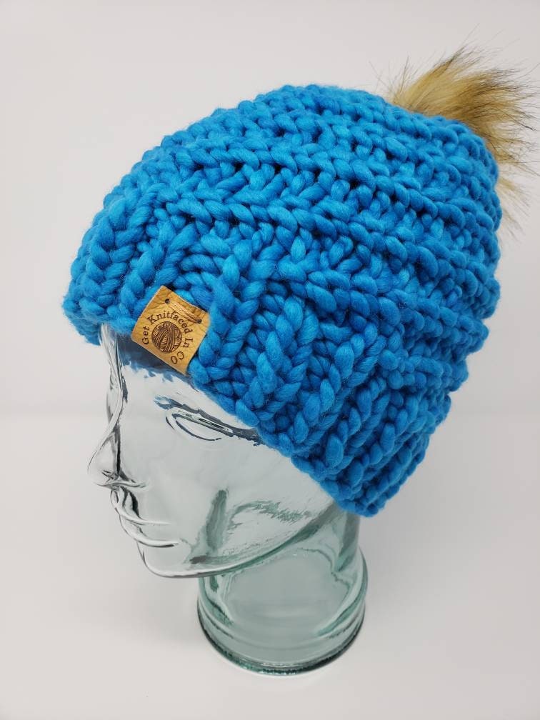Jenn Hat PDF Pattern - Easy Beginner Knitting Projects - Simple Chunky ...