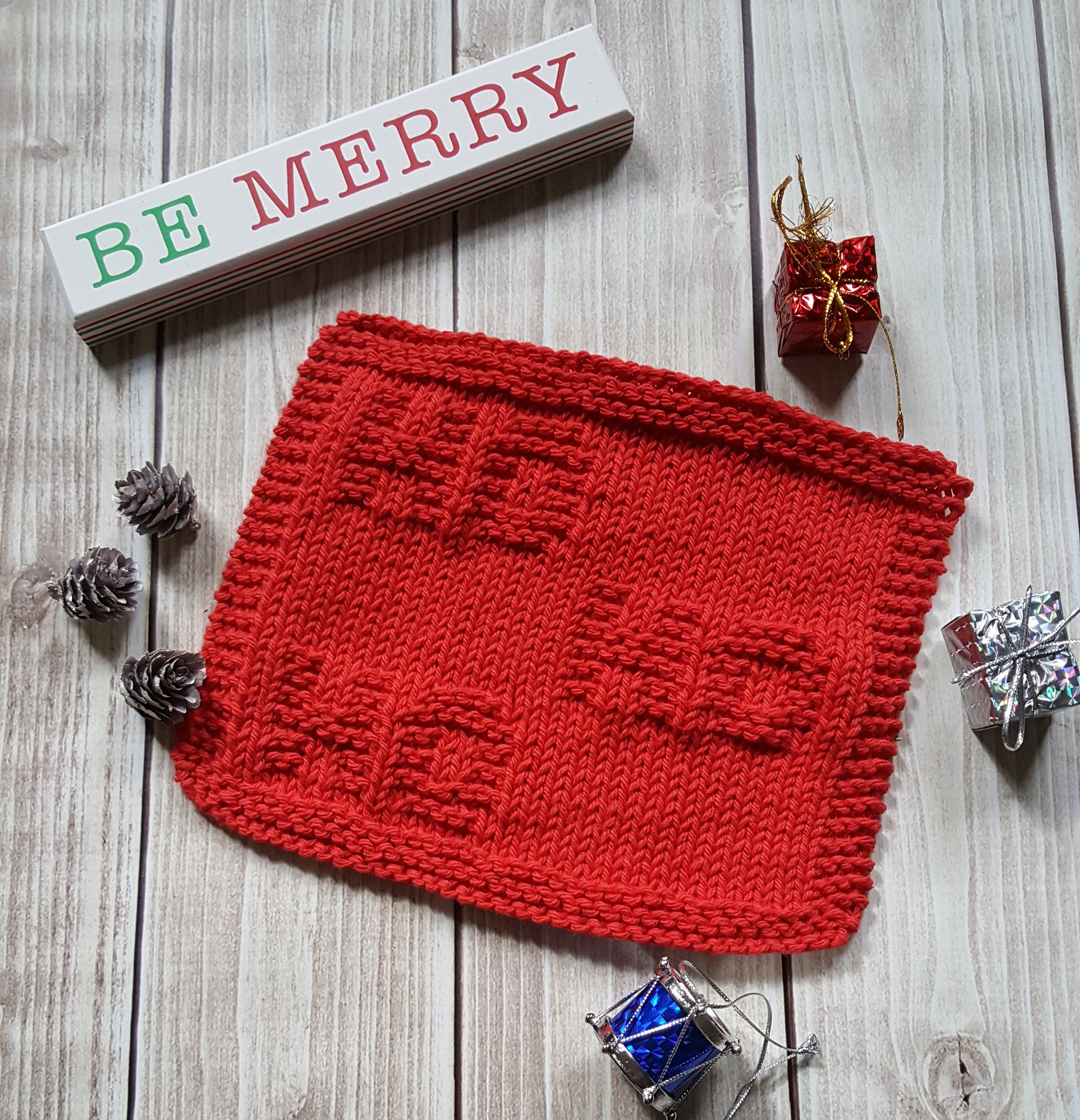 Christmas Knitting Pattern PDF Set - Peace, Joy, Ho Ho Ho Dishcloths -  Instant Digital Download - Easy Beginner Patterns - Etsy Israel, image size:2893x3000