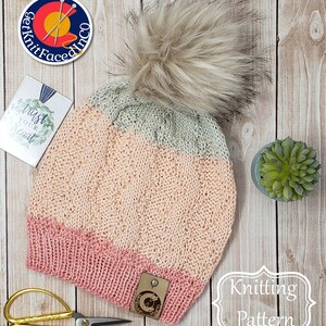 Zigalicious Hat PDF Pattern - Easy Beginner Knitting Projects -  Simple Knit Hat