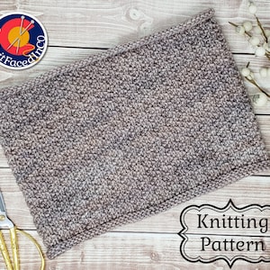 Wanderings Cowl PDF Pattern -  Simple Knit Neck Warmer - Easy Beginner Knitting Projects