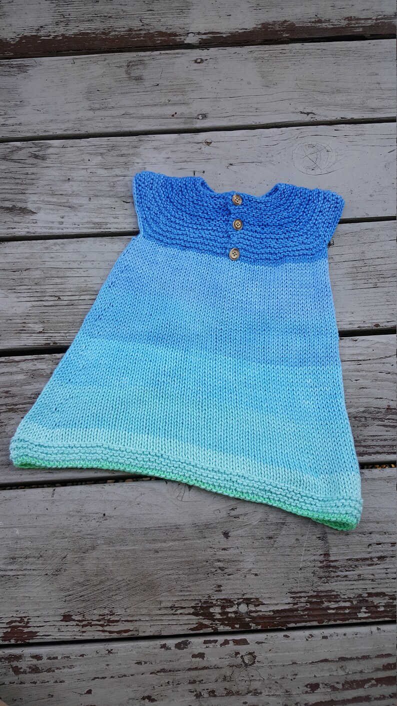 6 to 9 Month Baby Outfit Knitted Baby Girls Blue Dress Infant Summer Frock