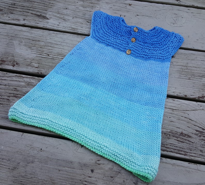 6 to 9 Month Baby Outfit Knitted Baby Girls Blue Dress Infant Summer Frock