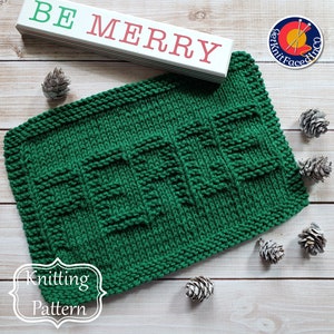 Instant Digital Download - Peace Knit Dishcloth PDF Pattern - Easy Beginner Knitting Projects