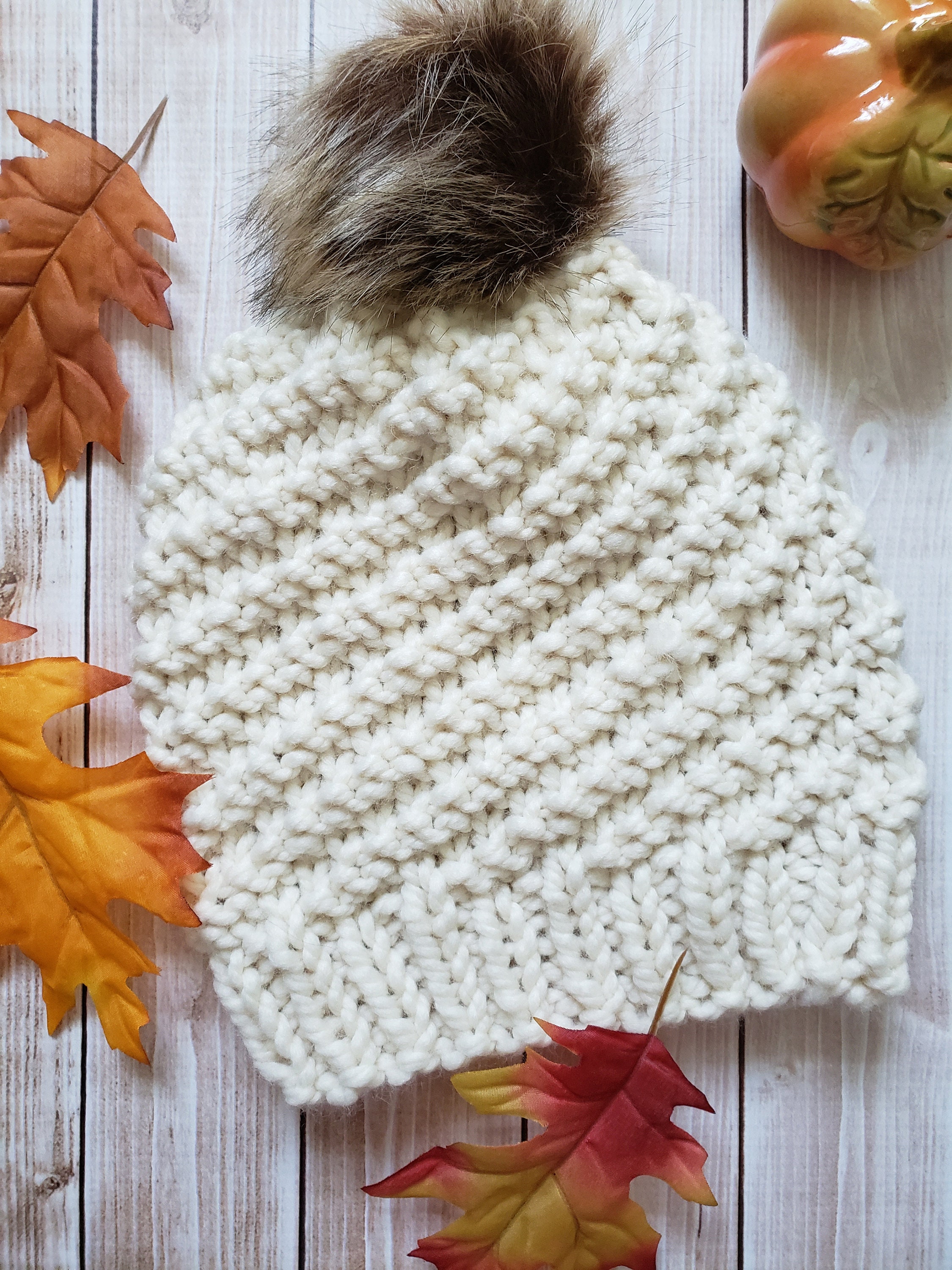 Jenn Hat PDF Pattern - Easy Beginner Knitting Projects - Simple Chunky ...
