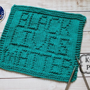 Black Lives Matter Knit Dishcloth PDF Pattern - Easy Beginner Knitting Projects - Simple Knits