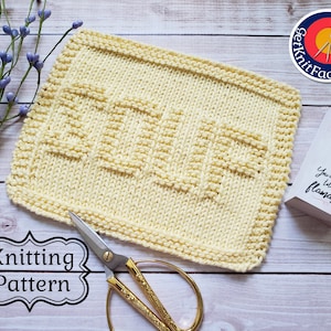 Soup Knit Dishcloth PDF Pattern - Easy Beginner Knitting Projects - Simple Knits