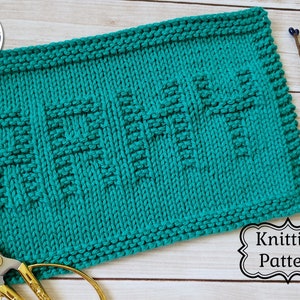 Army Kitchen Dishcloth PDF Pattern - Simple Knit Project - Easy Beginner Knitting