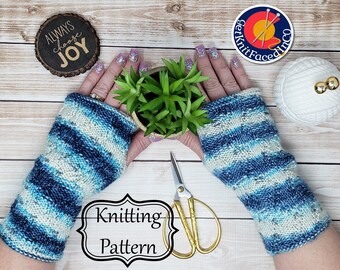 Zigalicious Fingerless Gloves PDF Pattern - Easy Beginner Knitting Projects -  Simple Knit Mitts