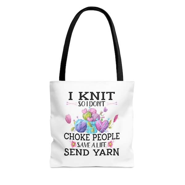 PLITI Häkel-Zitat Make-up Tasche – „I Crochet So I Don't Choke People“, Canvas