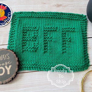 Green BFF Dishcloth - Eco Friendly - Hand Knit Wash Cloth