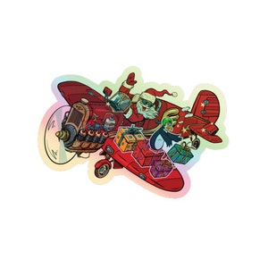 Santa Pilot - Holographic Christmas Sticker