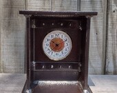 Medium Industrial, Rusted, I-Beam Clock, Farmhouse, Steampunk