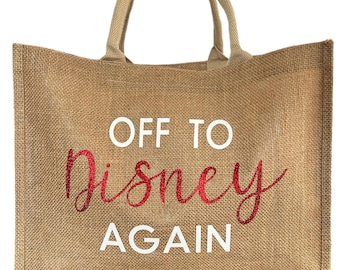 Disney Bag, Vacation Jute Tote, Travel