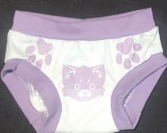 Purple Cat Toddler Unisex Training Underwear/ Soft comfortable Cotton Underwear.