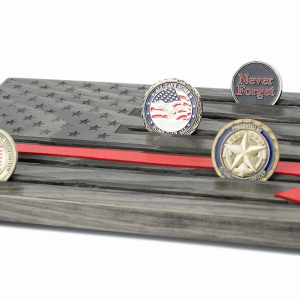 Firefighter's Axe - Challenge Coin Display - Thin Red Line - Coin Holder - Coin Rack - Customizable - Personalized