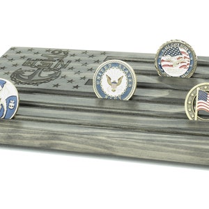 Black Chief Petty Officer Challenge Coin Display - Personalized