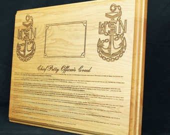 Personalized Navy Chief's Creed Plaque