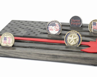 Firefighter's Axe - Challenge Coin Display - Thin Red Line - Coin Holder - Coin Rack - Customizable - Personalized