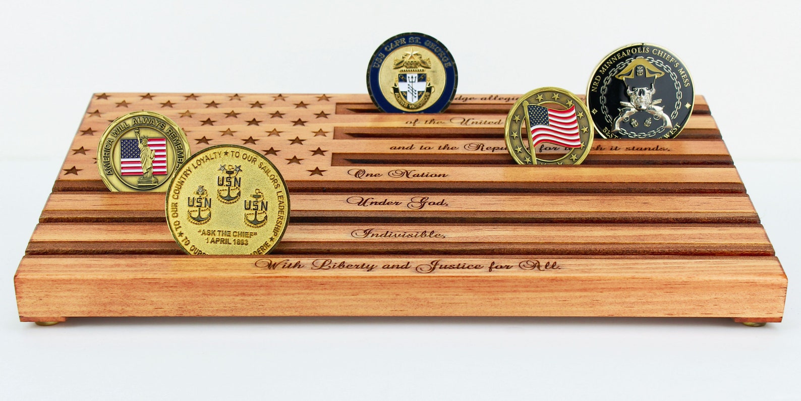 Red Pledge of Allegiance Military Coin Display Personalized - Etsy