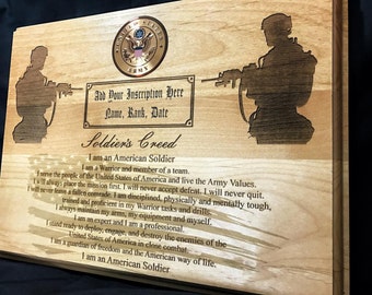 Personalized Army Award - Army Soldier's Creed Plaque