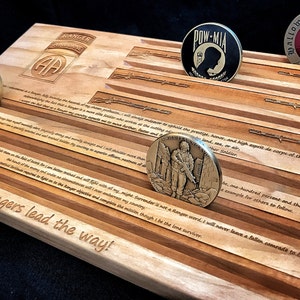 82nd Airborne Ranger Divison Challenge Coin Display Holder - customizable - perosnalized