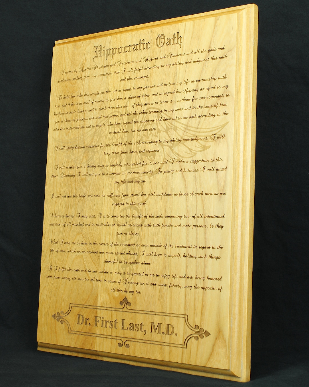 hippocratic-oath-with-caduceus-plaque-personalized-etsy