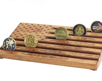 We the People Challenge Coin Display - Red - Personalized