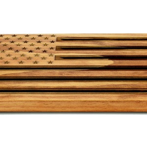 Wood American Flag Military Challenge Coin Display Holder customizable personalized image 3