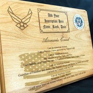 Personalized Air Force Airman&#39;s Creed Plaque
