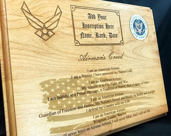 Personalized Air Force Airman's Creed Plaque
