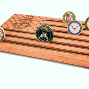 Chief Petty Officer Challenge Coin Display - Red - personalized