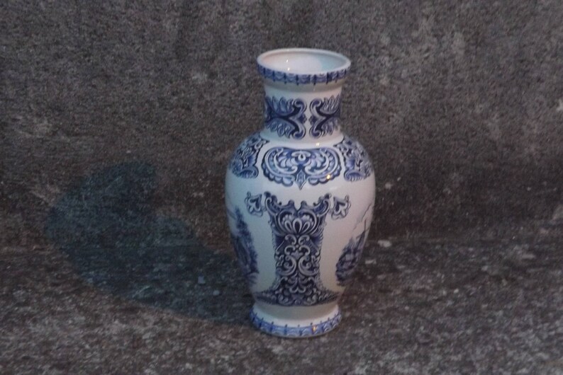 Vase faïence deT. Delft décor au moulin Etsy France