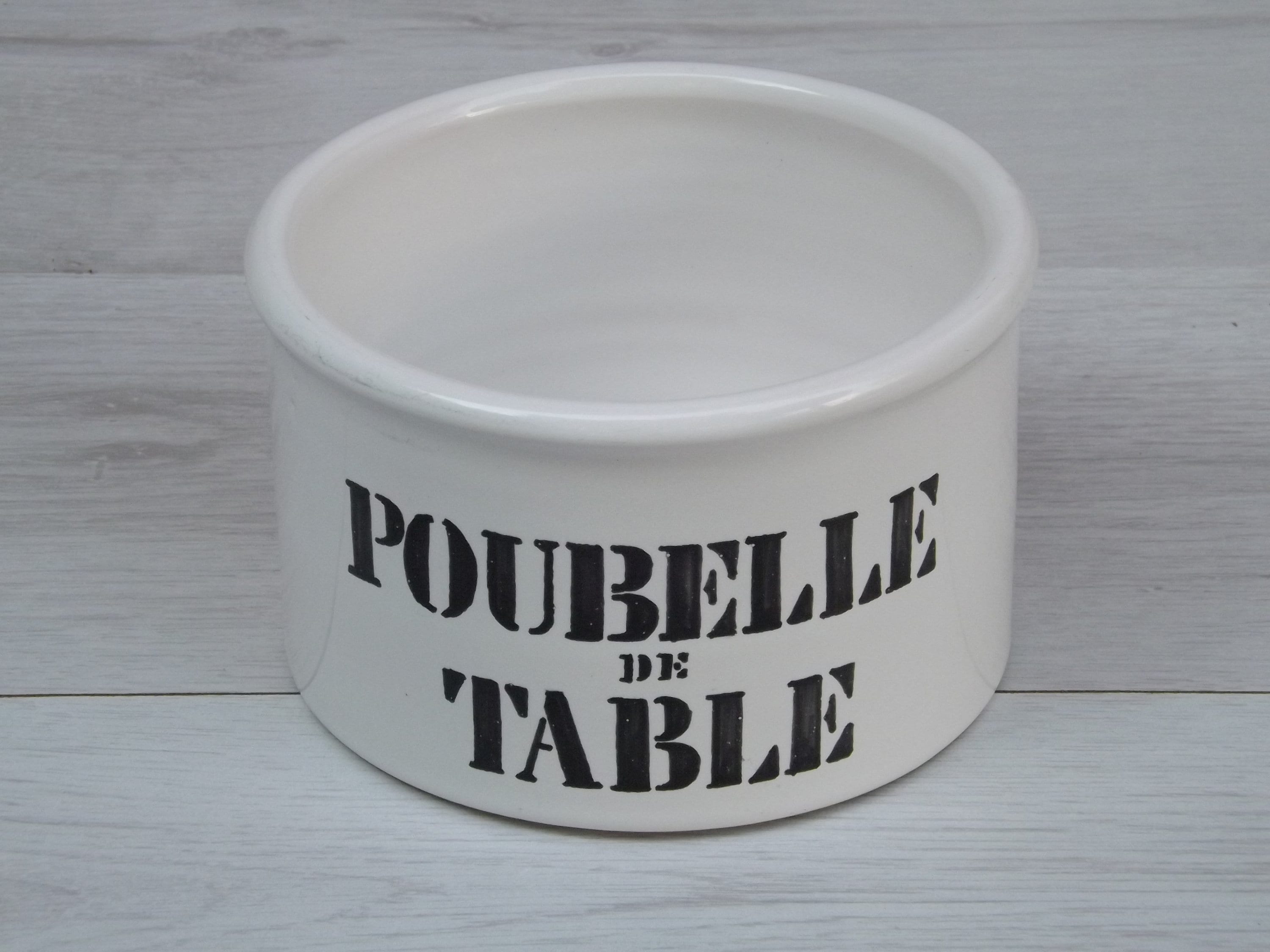 Vintage Poubelle de Table en Faïence, Céramique Menton /Signée J Pret Menton/.