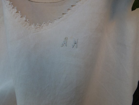 Vintage French Nightdress and linen , initials A … - image 5
