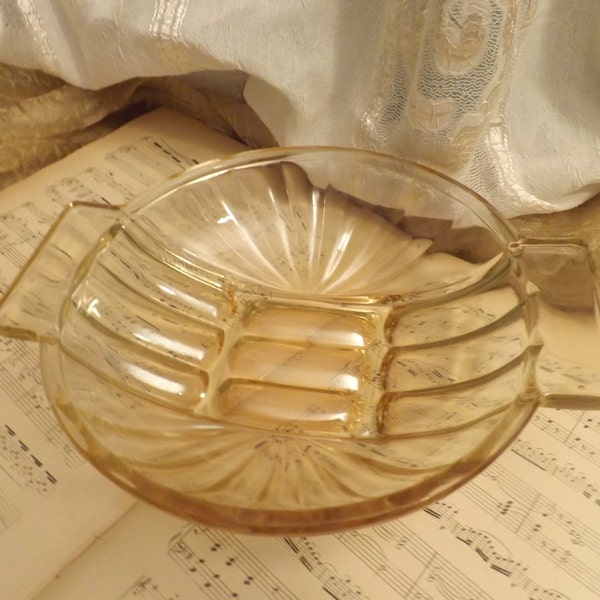 Plat en Verre Nacré,  Saladier, bol, Vintage, Verre Orange  - Made in France 1960