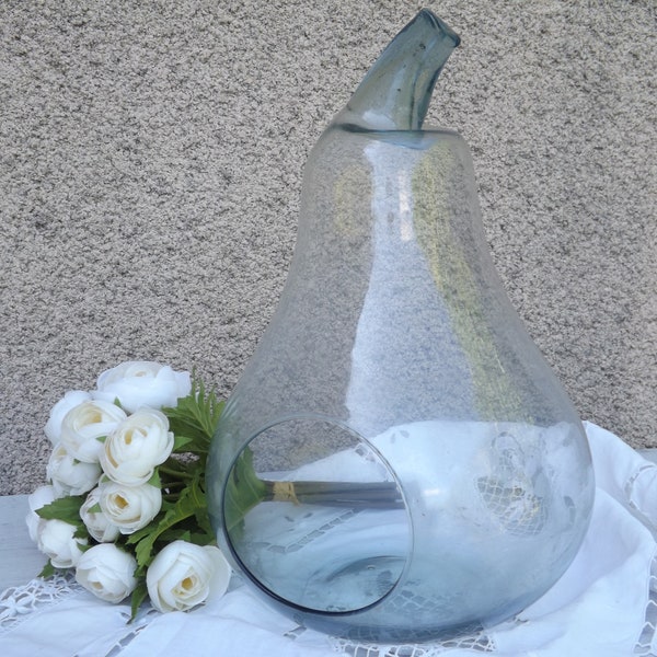 Vase Poire en verre terrarium