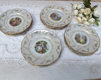 Lot 4 x Luxurious Porcelain Assets ADP Ariane France with this, romantic scene porcelain