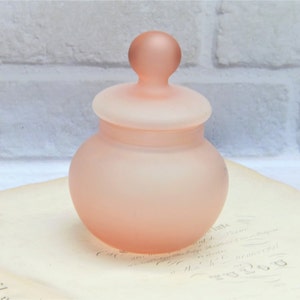Vintage Rose opaline glass lid box/ pink opaline glass/ storage box/