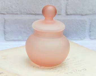 Vintage Rose opaline glass lid box/ pink opaline glass/ storage box/