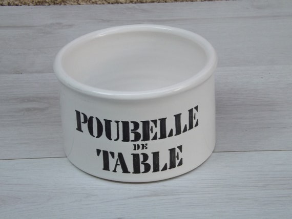 Vintage Poubelle de table en faïence, céramique de Menton /Signée