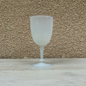 Opaline White Vintage French 60 year old wine glass