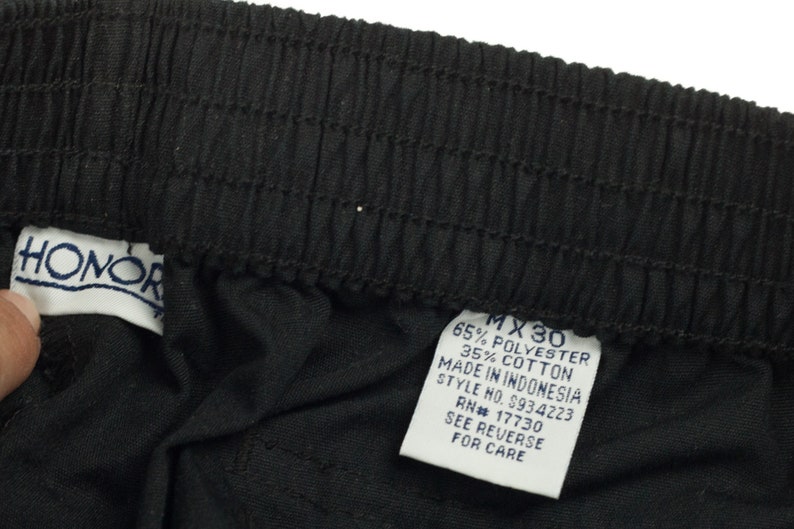 80s Mens Black Casual Pants M 30x28