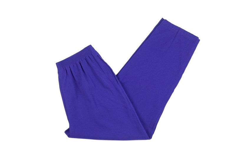 80s Allison Daily Blue Soft Elastic Waist Pants 1112