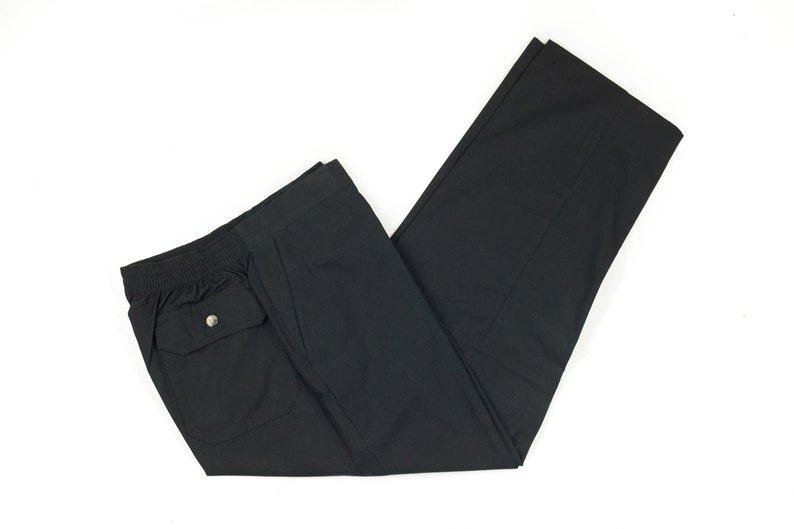 80s Mens Black Casual Pants M 30x28