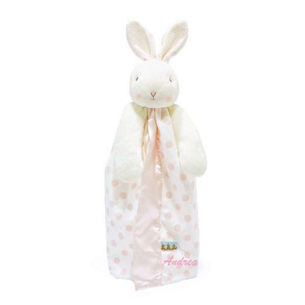 Polka Dot Bunny Lovey, Personalized Baby Bunny Lovey, Bunny By The Bay Lovey, New Baby Gift, Newborn Gift,