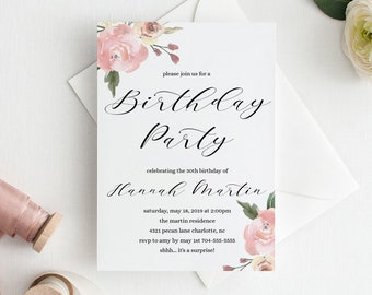 Birthday Invitation Template Etsy