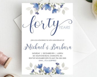20th anniversary party invitation 20th anniversary etsy