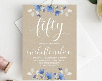 50th birthday invitations template 50th birthday party etsy