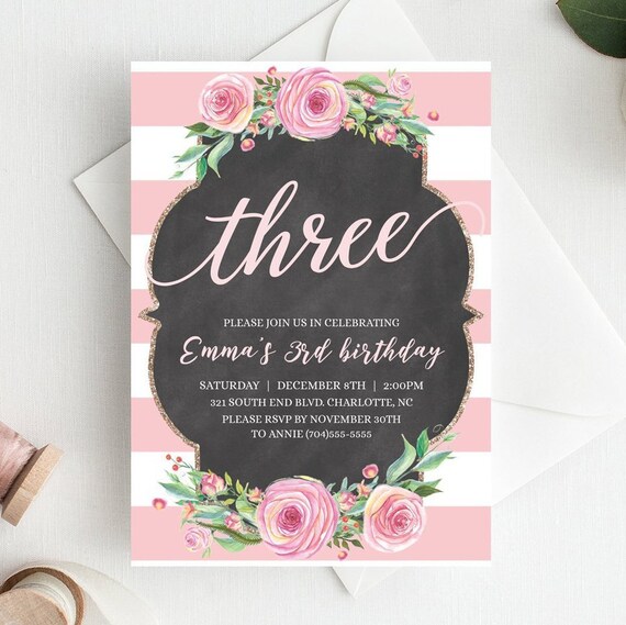 3rd Birthday Balloons Free Printable Birthday Invitation